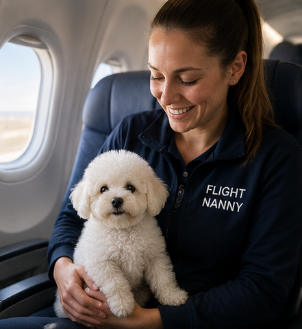 Bichon Frise puppy delivery, Puppy flight nanny delivery